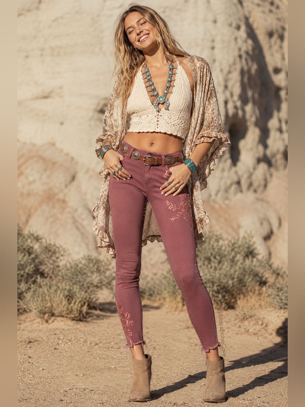 Express Mauve Embroidered Raw Frayed Hem Ankle Skinny Jean Legging